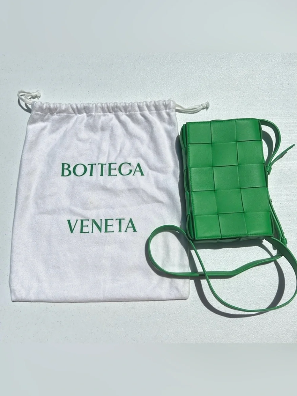 New pre-authenticated Bottega Veneta cassette bag with dust bag